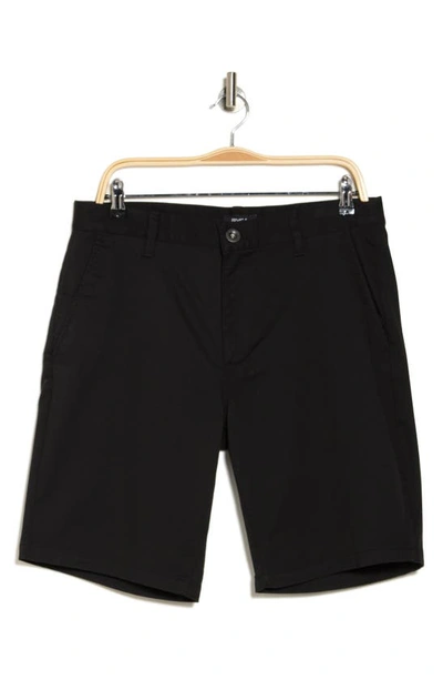 Shop Rvca The Week-end Stretch Twill Chino Shorts In Black