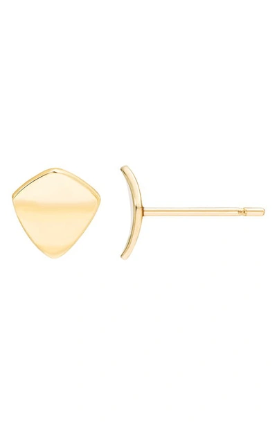 Shop A & M 14k Gold Square Stud Earrings In Yellow