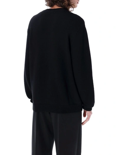 Shop Balmain Knit Logo Sweater In Black