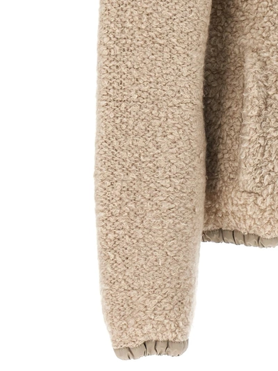 Shop Brunello Cucinelli Teddy Cardigan In Beige