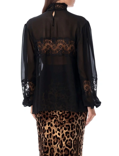 Shop Dolce & Gabbana Blouse Black Lace