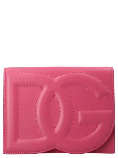 Shop Dolce & Gabbana Logo Crossbody Bag In Fuchsia