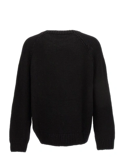 Shop Dsquared2 Sweaters In Black/natural Grey Logo