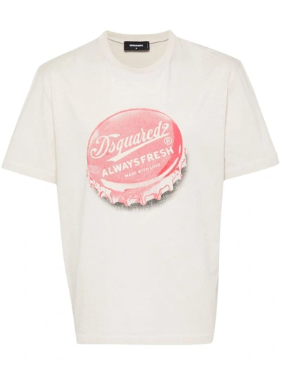 Shop Dsquared2 T-shirts And Polos In Beige