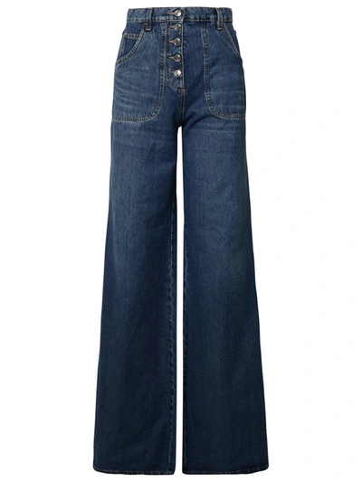 Shop Etro Navy Cotton Jeans In Blue