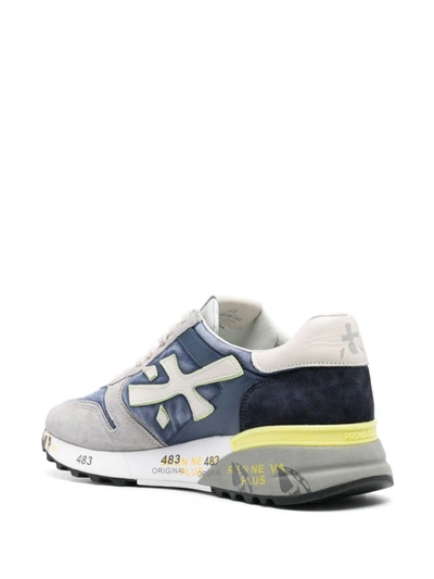 Shop Premiata Sneakers In Blue Grey