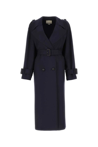 Shop Gucci Trench In Blue