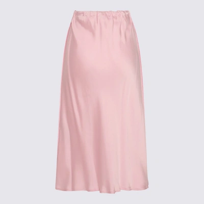 Shop Jil Sander Pink Midi Skirt In Marshmallow