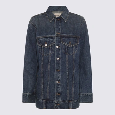 Shop Khaite Dark Blue Cotton Denim Jacket In Archer