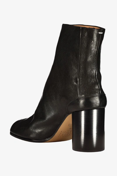 Shop Maison Margiela Tabi Boots In Vintage Finish Leather Shoes In Black
