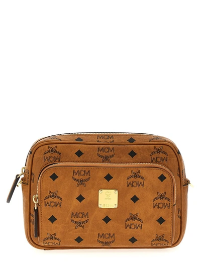 Shop Mcm 'kl Visetos' Crossbody Bag In Brown