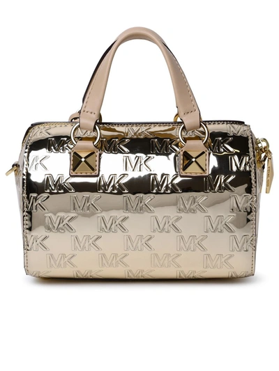 Shop Michael Michael Kors Michael Kors Pale Gold 'grayson' Mini Bag In Leather