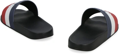 Shop Moncler Basile Rubber Slides In Black