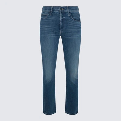 Shop Mother Blue Cotton Denim Jeans In Wish On A Star