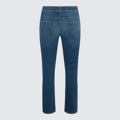 Shop Mother Blue Cotton Denim Jeans In Wish On A Star