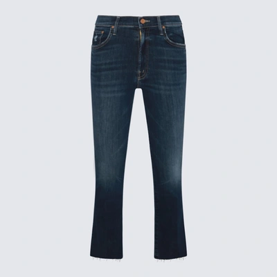 Shop Mother Blue Cotton Jeans In Teaming Up