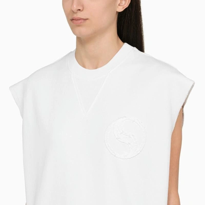 Shop Stella Mccartney Over Vest With Logo In White