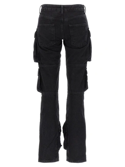 Attico Essie Flared Cargo Pants In Black