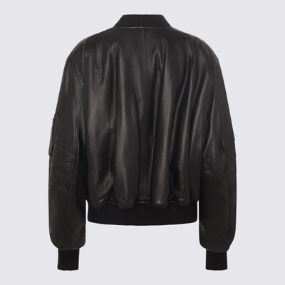 Shop Attico The  Black Leather Jacket