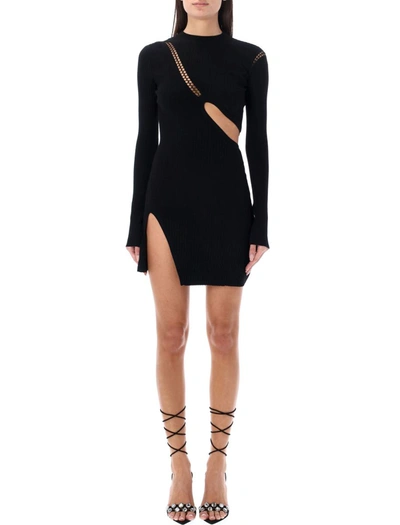 Shop Attico The  Mini Dress Cut-out In Black