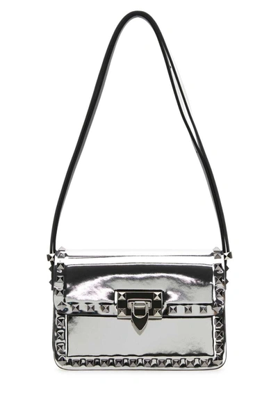 Shop Valentino Garavani Shoulder Bags In Silver