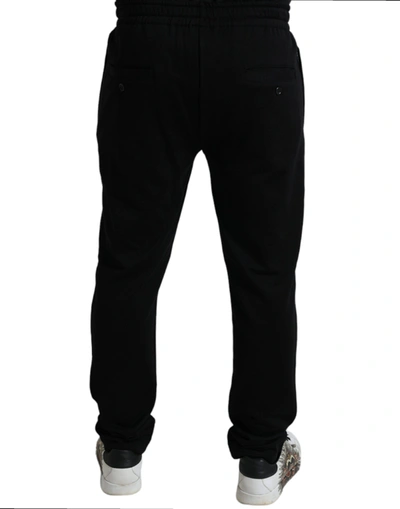 Shop Dolce & Gabbana Black Dg Logo Skinny Jogger Sweatmen's Men's Pants