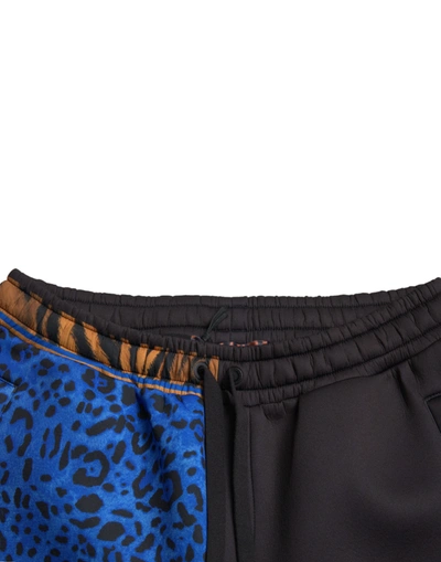 Shop Dolce & Gabbana Black Tiger Print Cargo Jogger Men's Pants