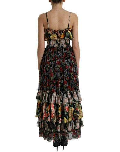 Shop Dolce & Gabbana Vibrant Silk Floral Maxi Women's Dress In Multicolor