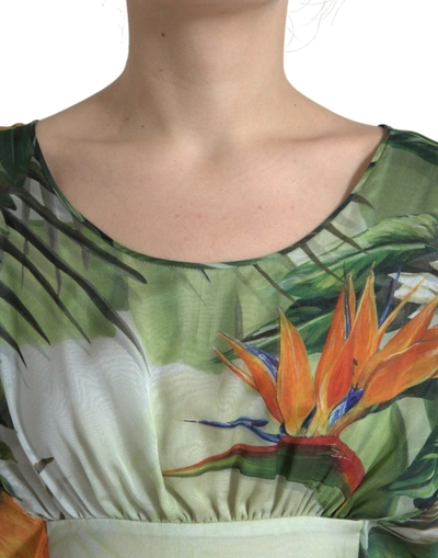 Shop Dolce & Gabbana Elegant Jungle Print Maxi Silk Women's Dress In Multicolor