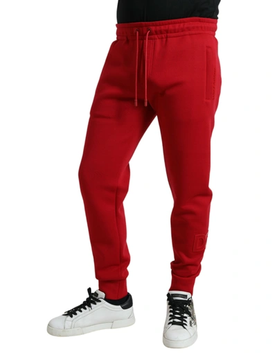 Shop Dolce & Gabbana Sizzling Red Cotton Blend Jogger Men's Pants