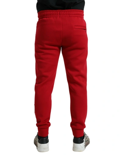 Dolce & Gabbana Sizzling Red Cotton Blend Jogger Pants In Red