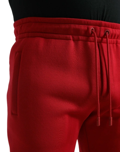 Dolce & Gabbana Sizzling Red Cotton Blend Jogger Pants In Red