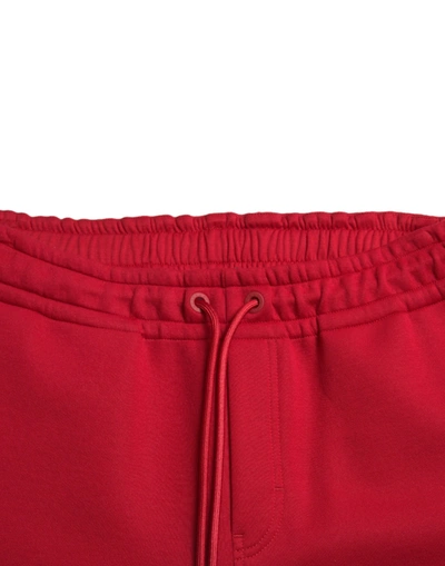 Dolce & Gabbana Sizzling Red Cotton Blend Jogger Pants In Red
