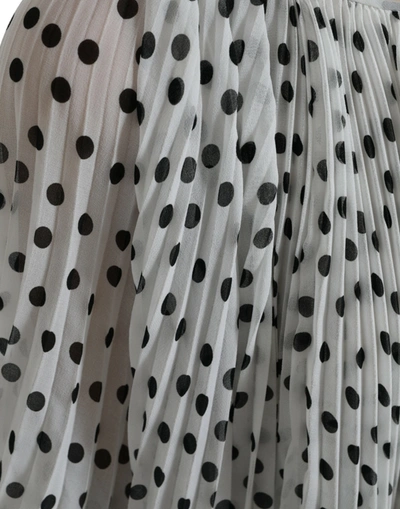 Shop Dolce & Gabbana Elegant Polka Dots Maxi Women's Dress In Black/white