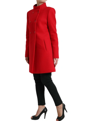 Shop Liu •jo Liu Jo Elegant Red Double Breasted Long Women's Coat