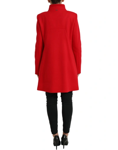 Liu •jo Liu Jo Elegant Red Double Breasted Long Women's Coat In Red