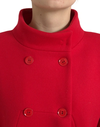 Liu •jo Liu Jo Elegant Red Double Breasted Long Women's Coat In Red