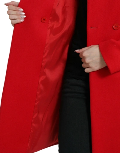 Shop Liu •jo Liu Jo Elegant Red Double Breasted Long Women's Coat