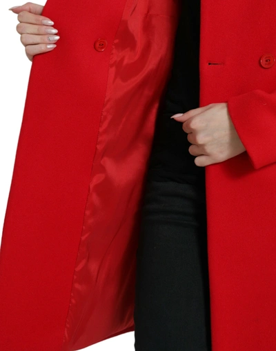 Liu •jo Liu Jo Elegant Red Double Breasted Long Women's Coat In Red