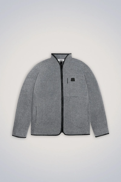 Shop Rains Durban Fleece Jacket In Dark Grey Melange