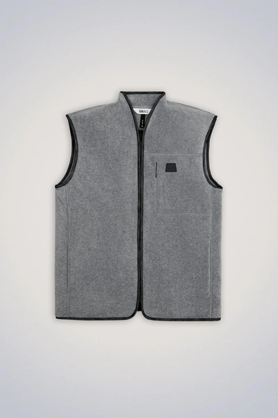 Shop Rains Durban Fleece Vest In Dark Grey Melange