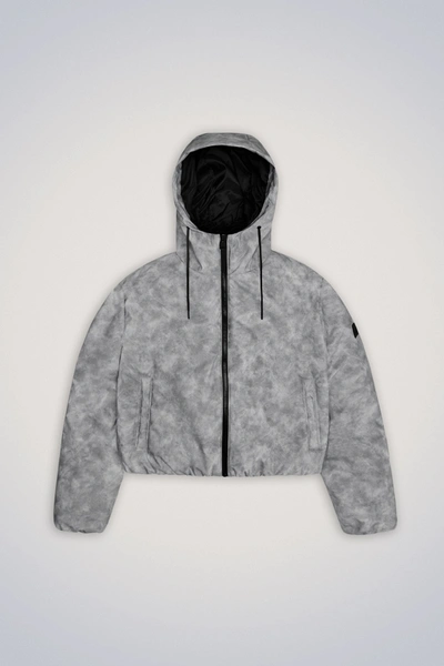 Shop Rains Lohja Short Jacket In Distressed Grey