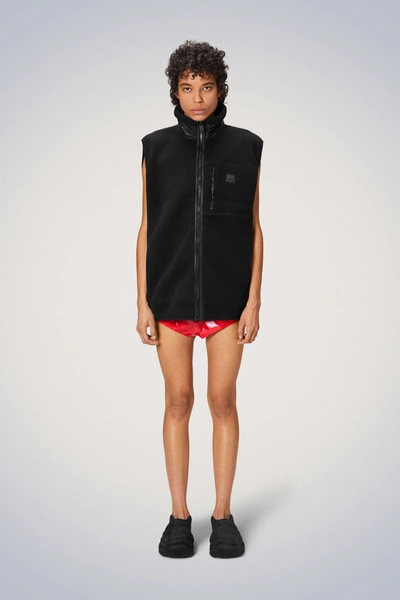 Shop Rains Yermo Fleece Vest In Black