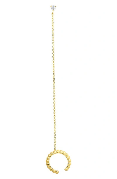 Shop Candela Jewelry 14k Gold Earcuff & Cz Stud Earring In Clear/gold