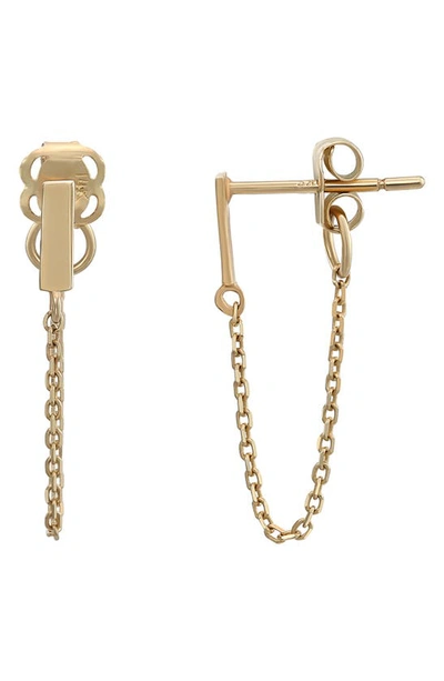 Shop Candela Jewelry 14k Gold Bar & Chain Hoop Earrings