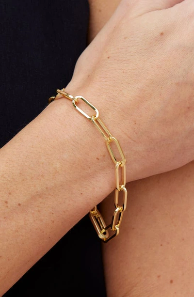 Savvy Cie Jewels Paperclip Link Bracelet In Yellow