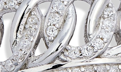 Savvy Cie Jewels Sterling Silver Pavé Cubic Zirconia Link Band Ring In White