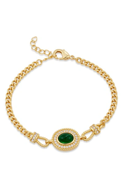 Shop Savvy Cie Jewels Lab Created Emerald Bracelet In Yellow