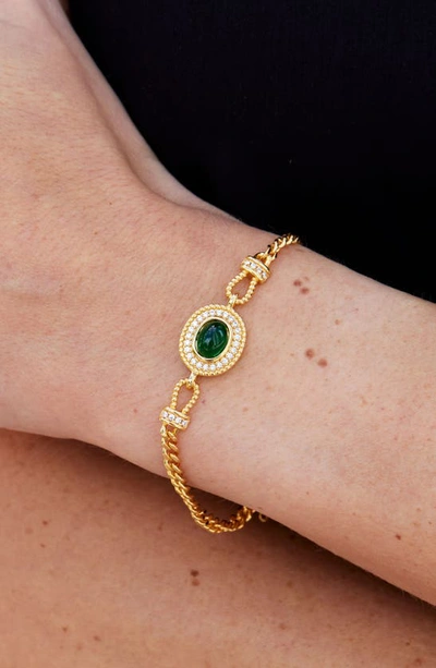 Shop Savvy Cie Jewels Lab Created Emerald Bracelet In Yellow