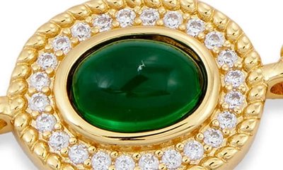 Savvy Cie Jewels Lab Created Emerald Bracelet In Yellow